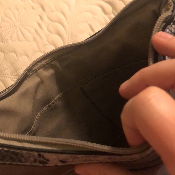 Apt. 9 Faux Leather Grey Metallic Crossbody with Grey Snakeskin details - Picture 6 of 6